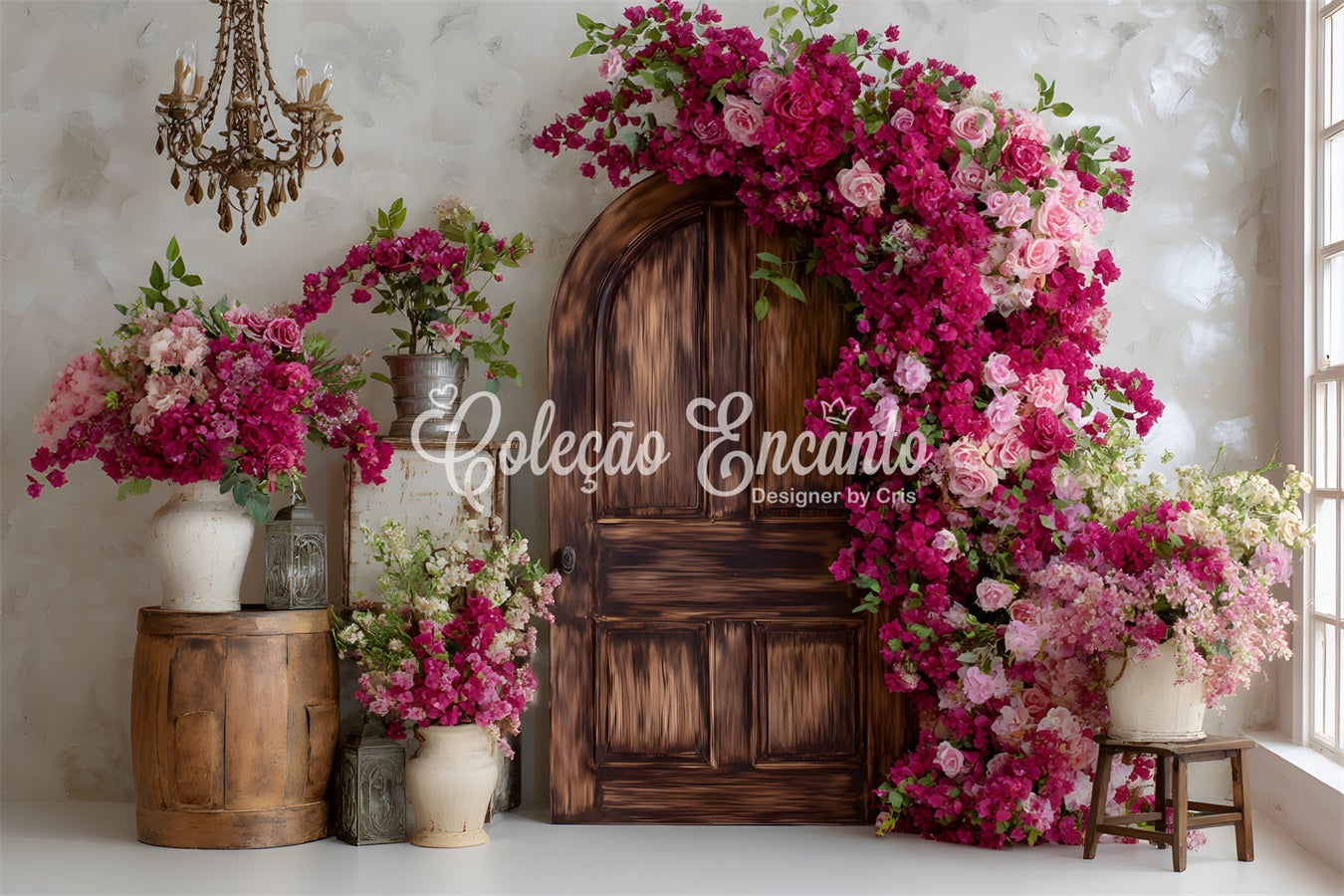Mothers Day Photo Backdrop Bougainvillea Door Frame Floral Backdrop For Mothers Day By Magali