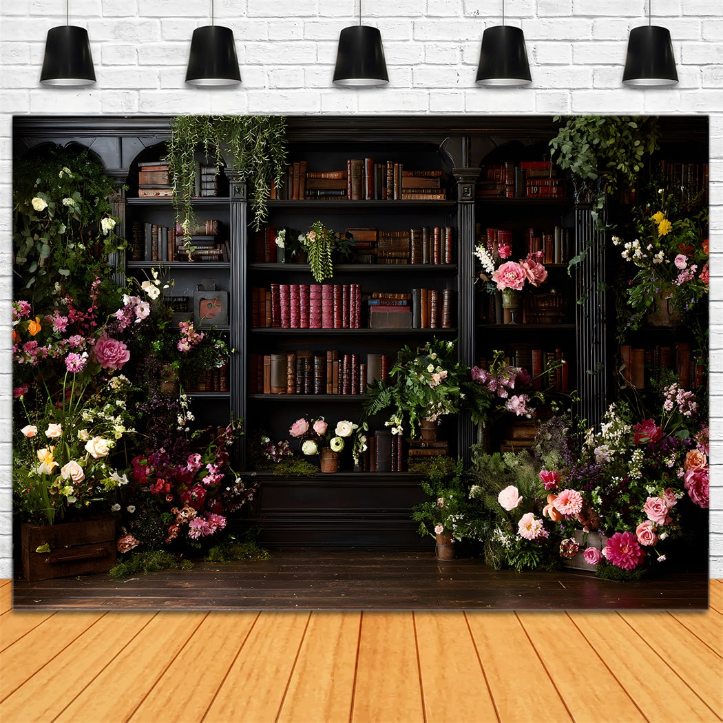 Backdrop Mothers Day Bookshelf Floral Blooms Photo Booth Mother's Day Backdrop Ideas By Magali