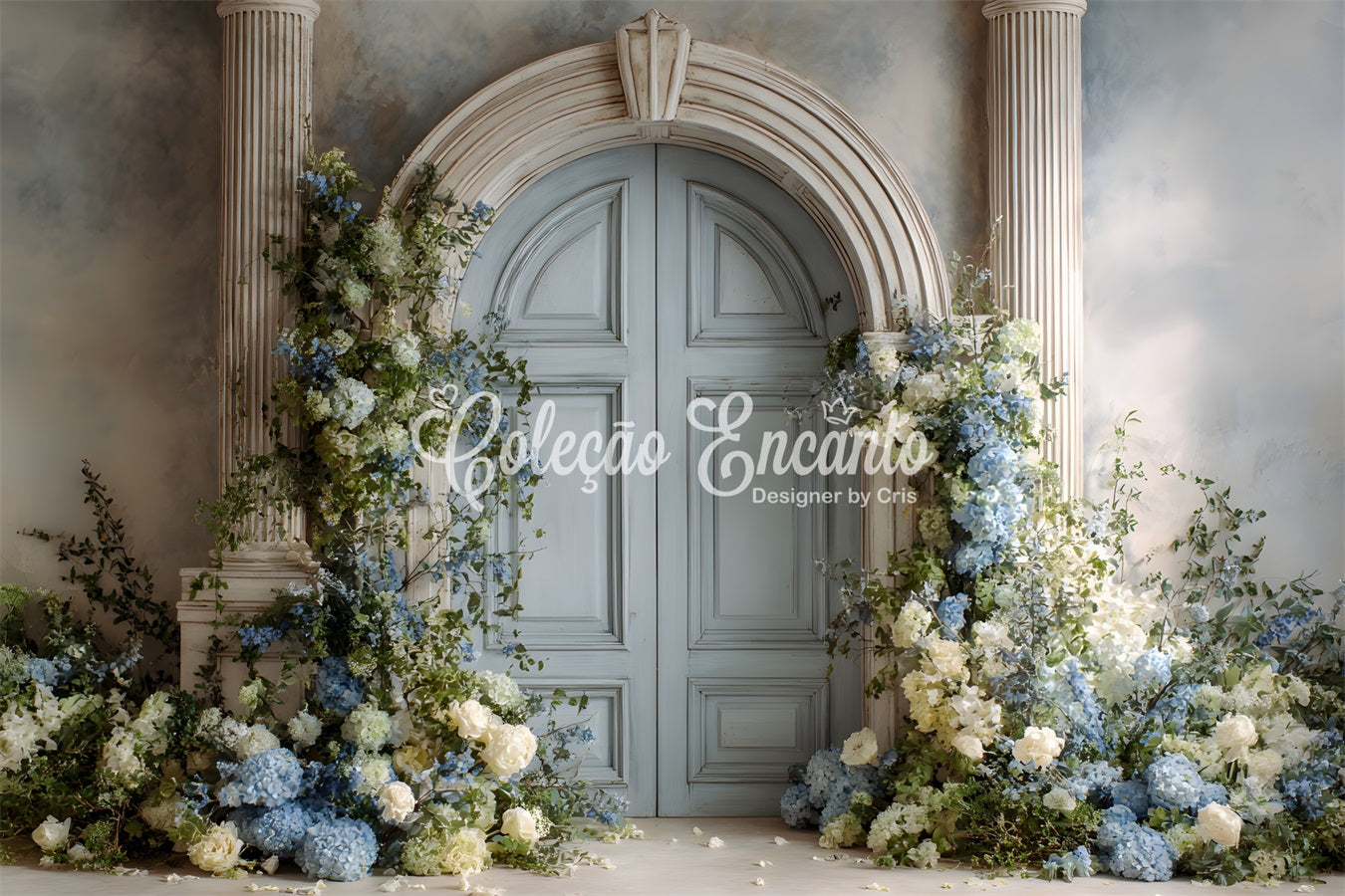 Mother's Day Photo Booth Backdrop Blue Hydrangeas White Roses Mothers Day Backdrop Design By Magali