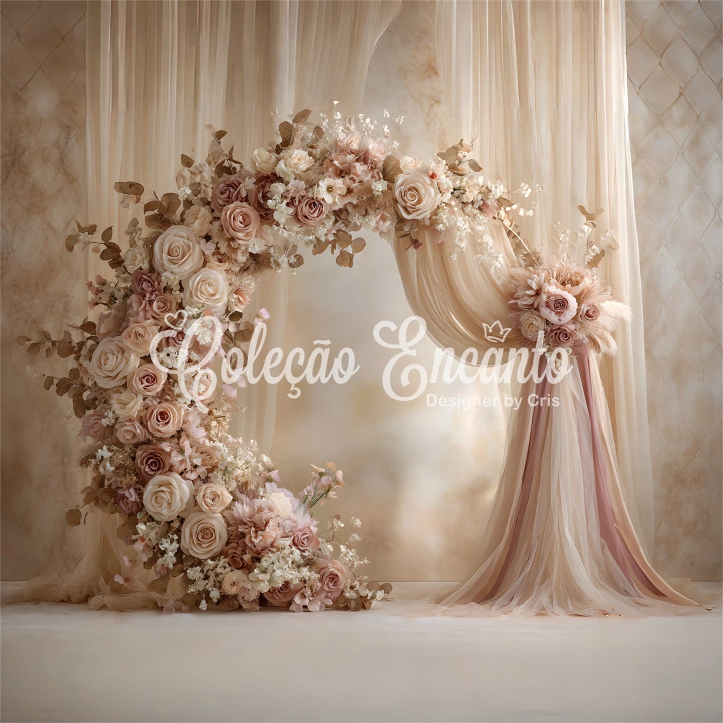 Backdrop Mother's Day Elegant Cream Rose Floral Arch Mothers Day Photo Booth Backdrops By Magali