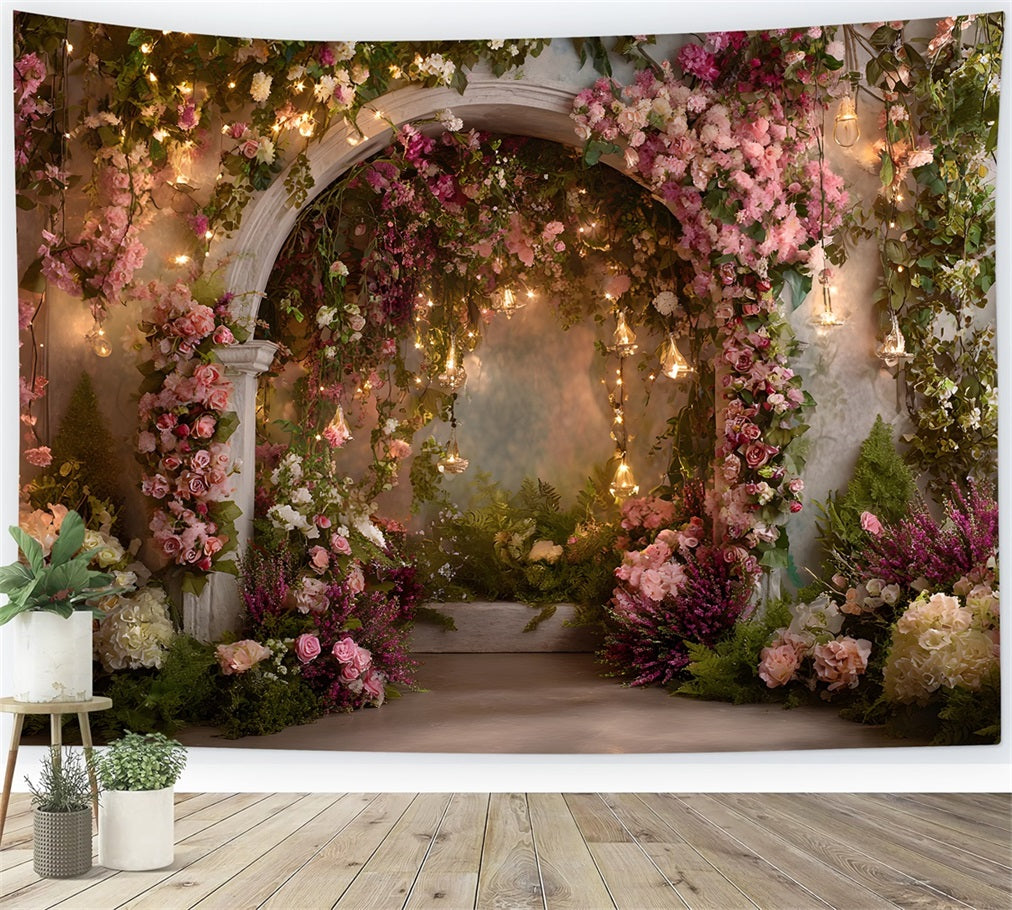 Mothers Day Picture Backdrop Fairy Light Floral Garden Backdrop Mother's Day By Magali