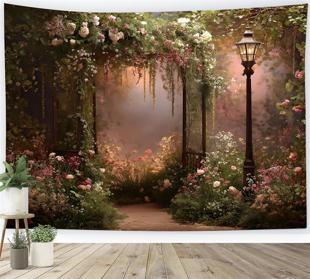 Mother Day Photo Backdrops Vintage Lantern Floral Arch Mother's Day Photography Backdrops By Magali