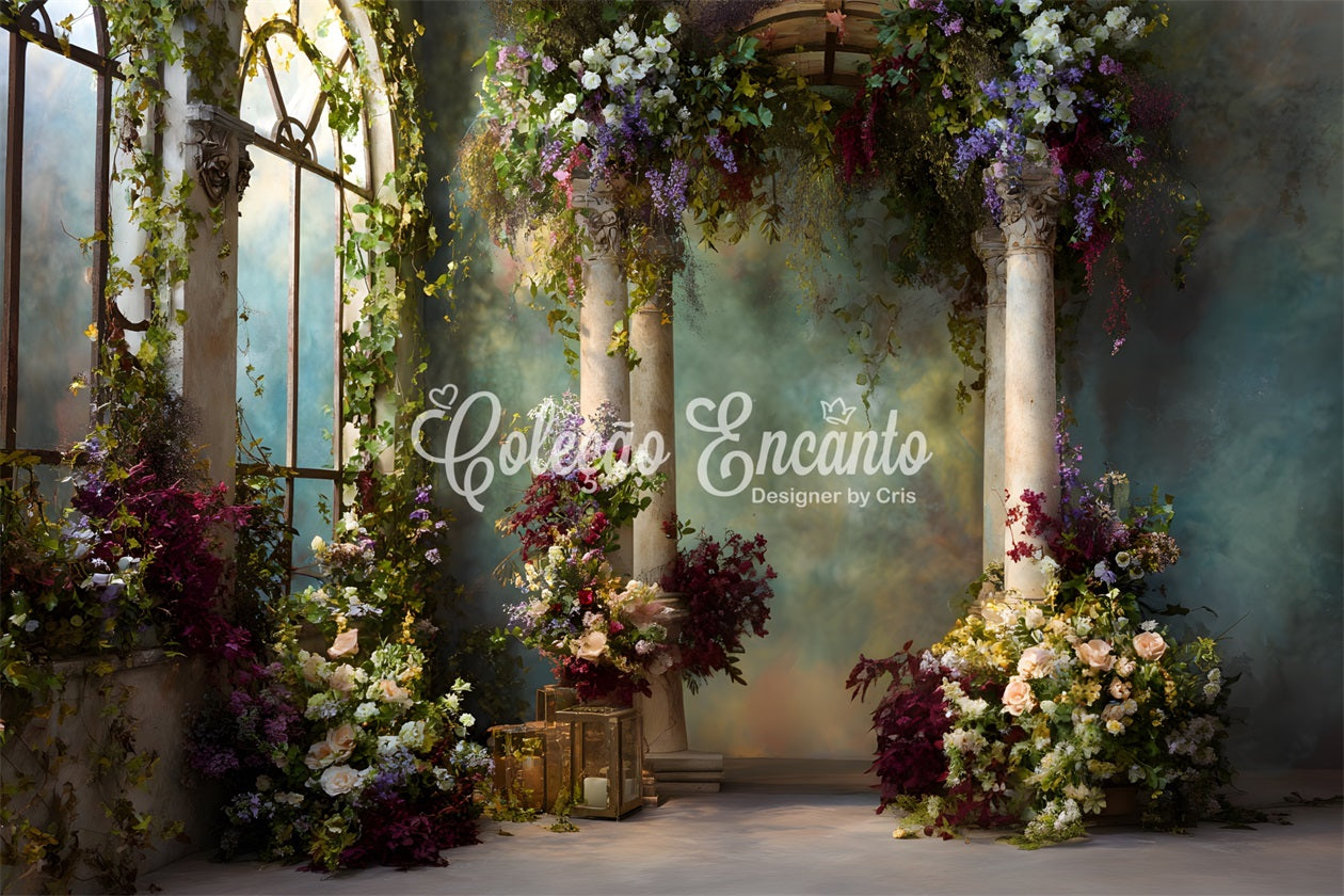 Backdrop Mother Day Romantic Pink Flower Portal Mother's Day Photo Booth Backdrops By Magali