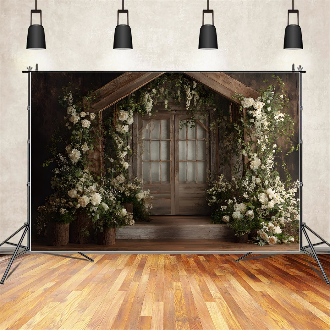 Mothers Day Photo Booth Backdrops Wooden Doorway Fresh Flowers Mother Day Backdrop By Magali