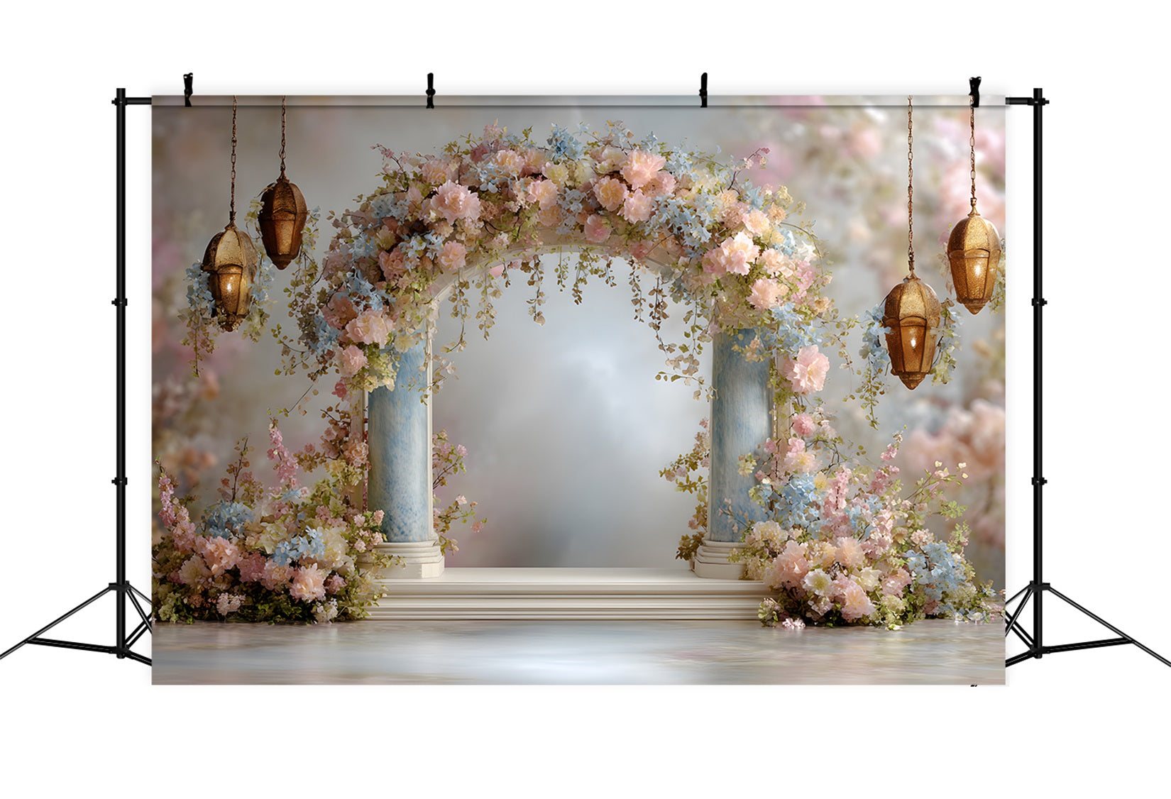 Mother's Day Backdrop Ideas Pastel Flower Garland Arch Happy Mother's Day Backdrop Ideas By Magali