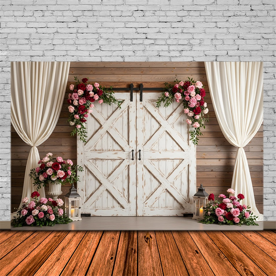 Backdrop Mothers Day Rustic Barn Door Rose Lanterns Backdrop Ideas For Mother's Day By Magali