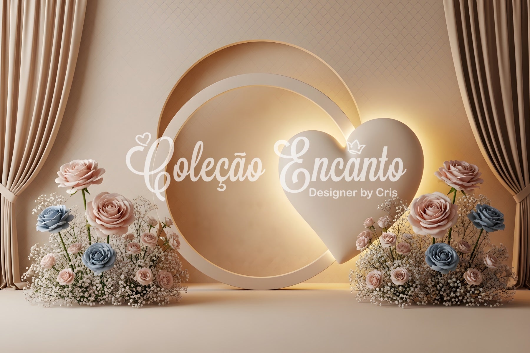 Mothers Day Backdrops Minimalist Heart Circle Rose Bloom Mothers Day Backdrop Design By Magali