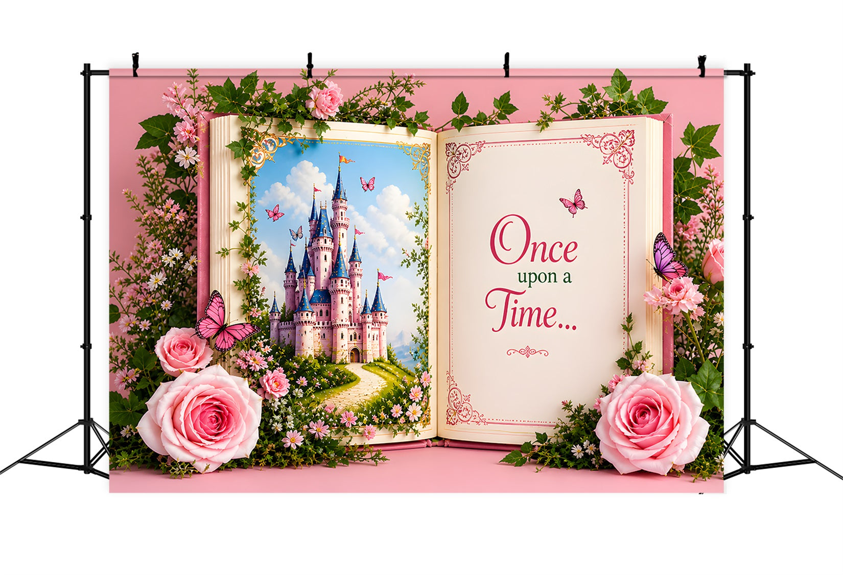 Backdrop for Newborn Photography Fairytale Castle Storybook Rose Backdrop for Kids CEM65-15