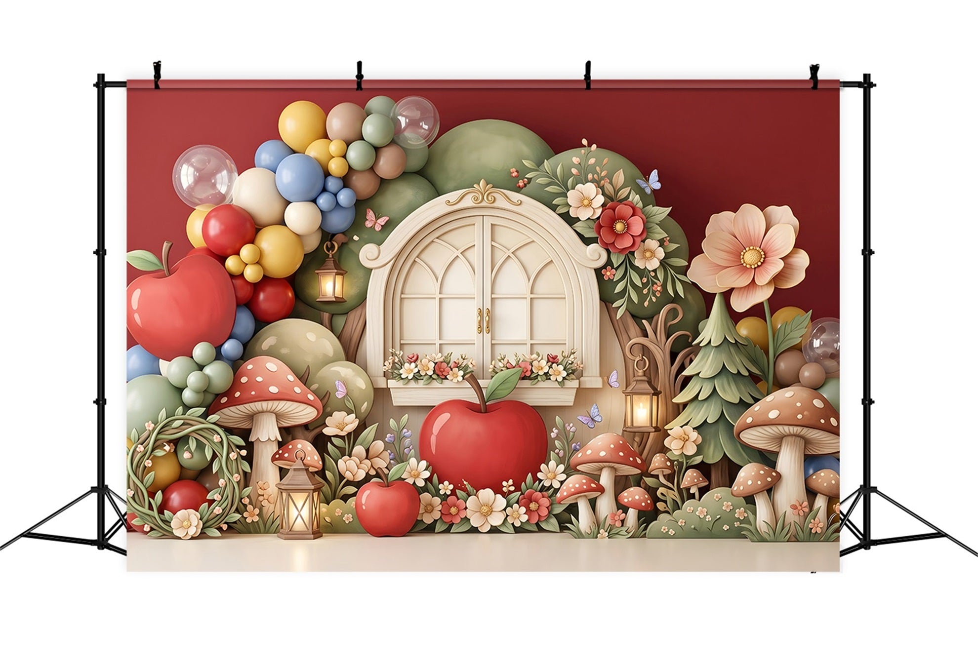 Newborn Backdrop Apple Mushroom Window Lantern Garden Children's Backdrop CEM65-62