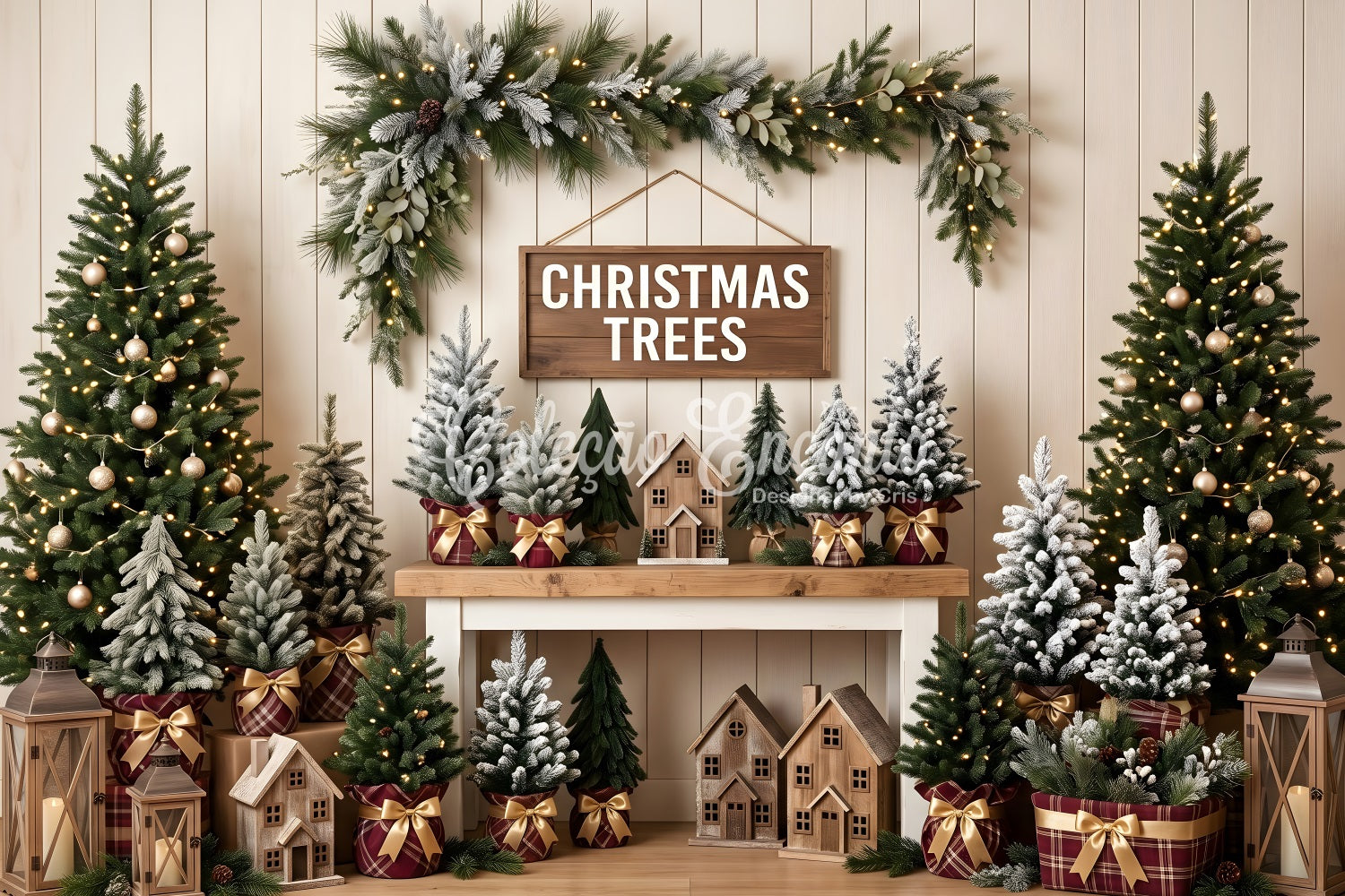Christmas Backdrops For Photography Farmhouse Tree Shop Mantel Backdrop Christmas CEM65-80