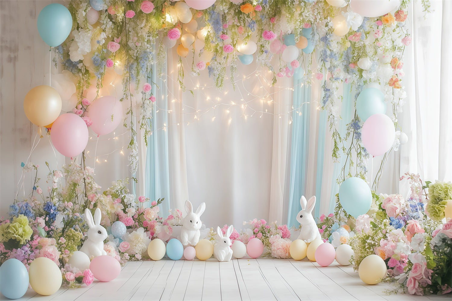 Easter Backdrop Floral Vine Balloon Backdrop CJJ-161
