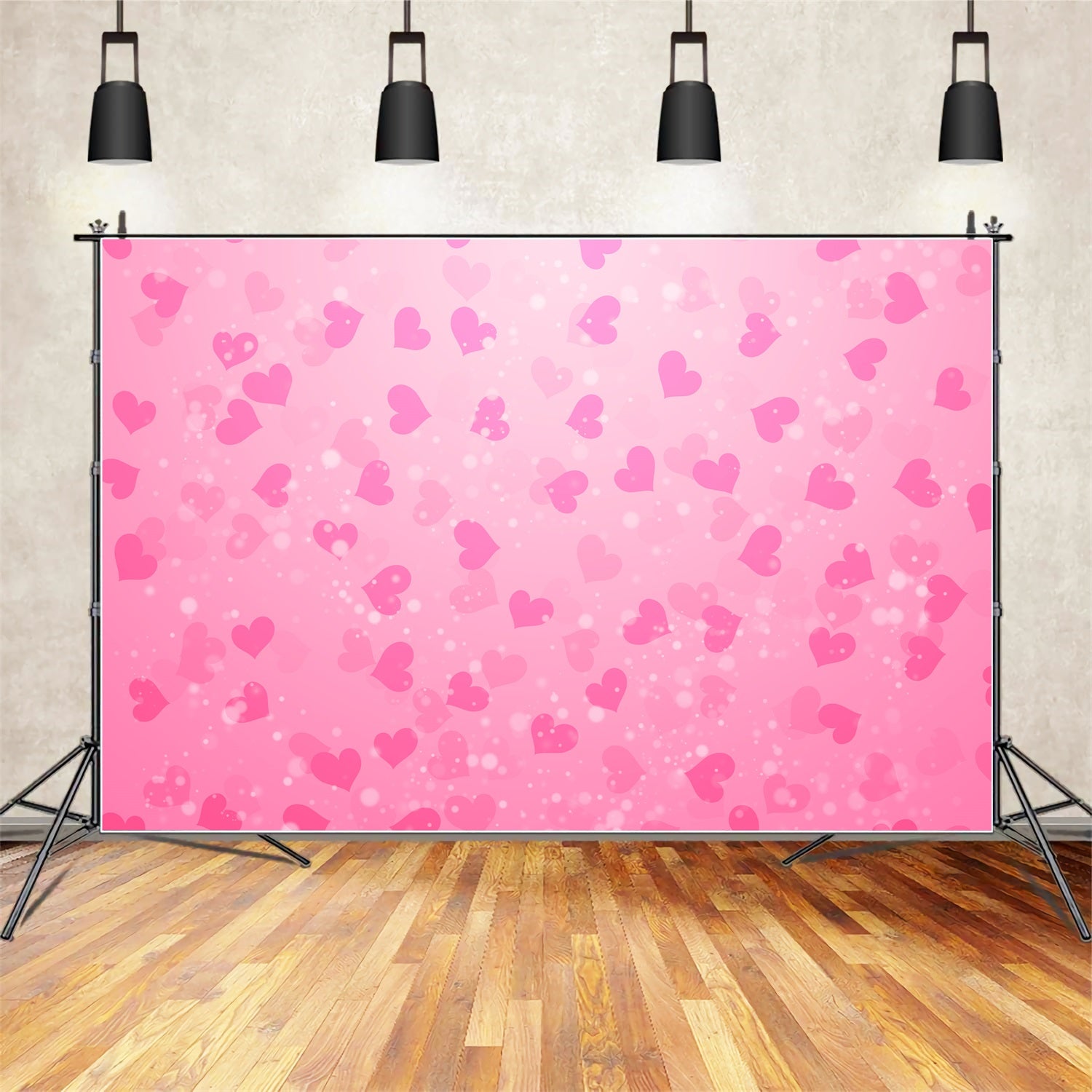 Pink Girl Backdrops Glittering Love Bokeh Pink Backdrop CJJ2-71