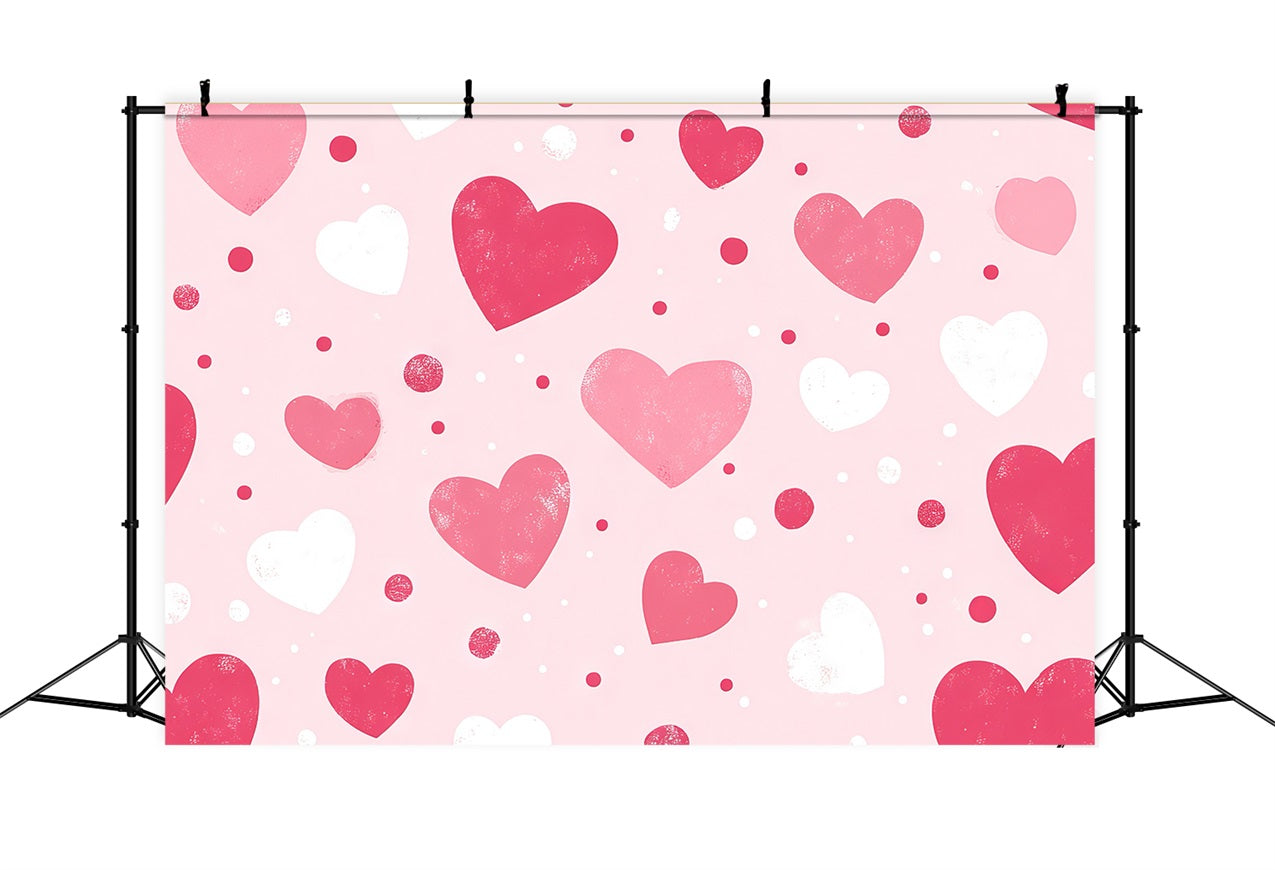Pink Girl Backdrop Polka Dot Hearts Backdrop CJJ2-73