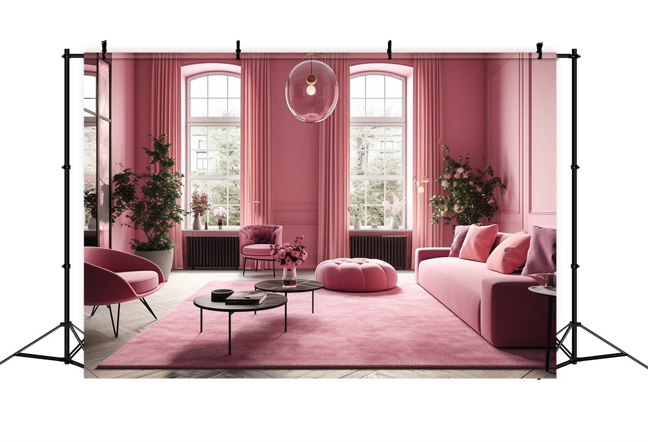 Pink Girl Themed Backdrop Soft Pink Lounge Backdrop CJJ2-88