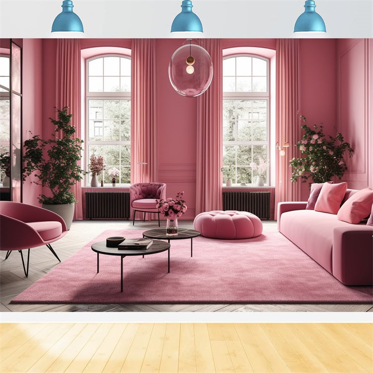 Pink Girl Themed Backdrop Soft Pink Lounge Backdrop CJJ2-88