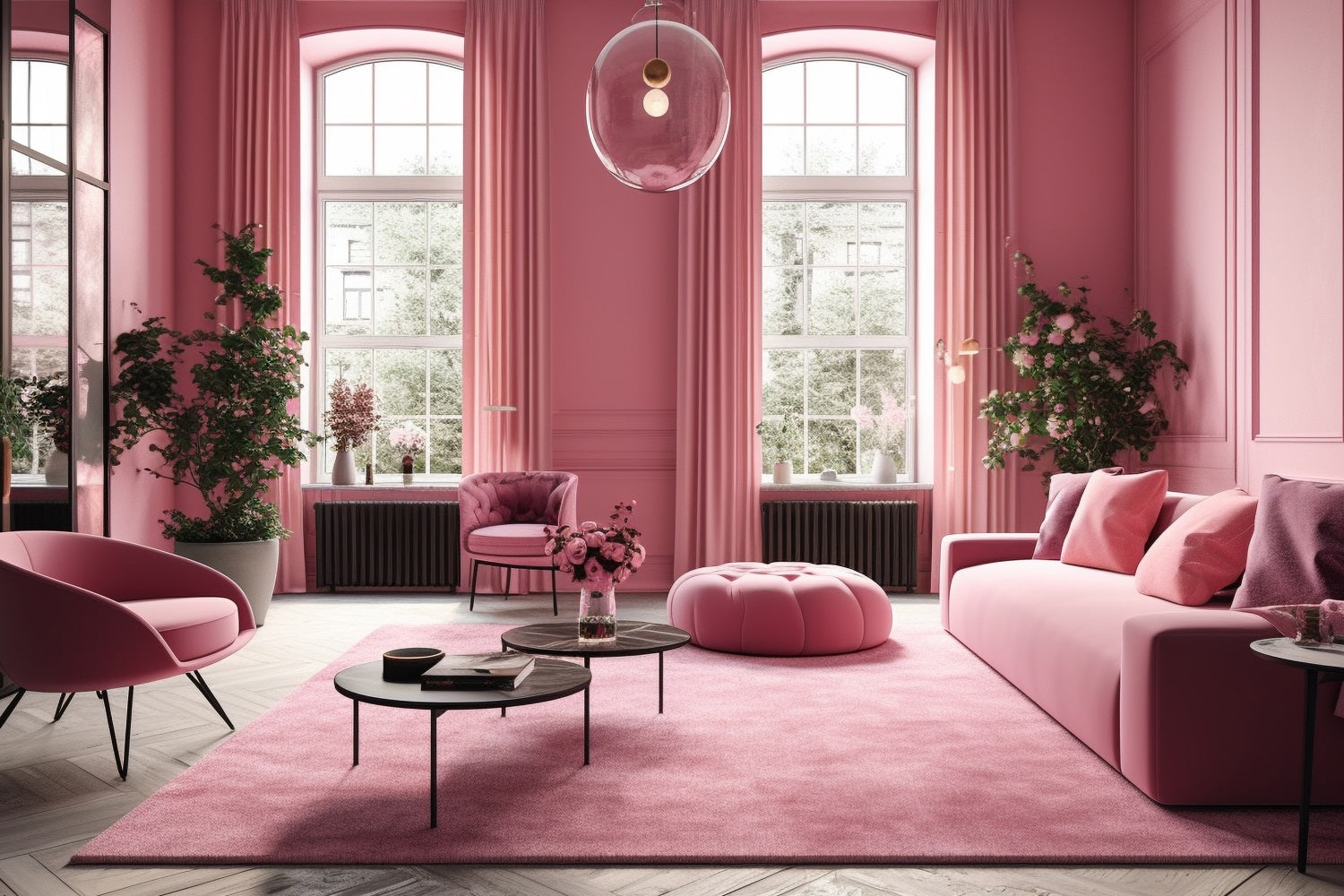 Pink Girl Themed Backdrop Soft Pink Lounge Backdrop CJJ2-88