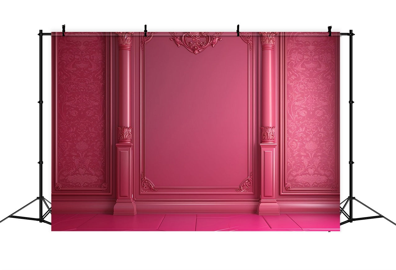Fashion Doll Backdrop Backdrop Baroque Inspired Pink Wall Backdrop CJJ2-89