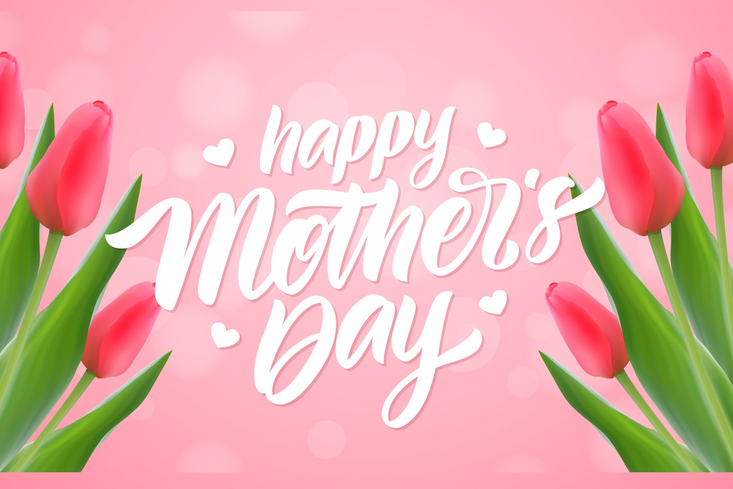 Mothers Day Backdrop Elegant Red Tulip Personalized Backdrop CJJ3-100