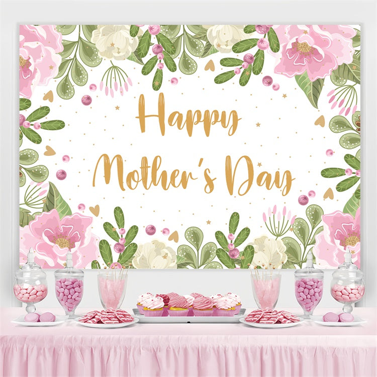 Mothers Day Backdrops Graceful Greenery Flowers Custom Backdrop CJJ3-102