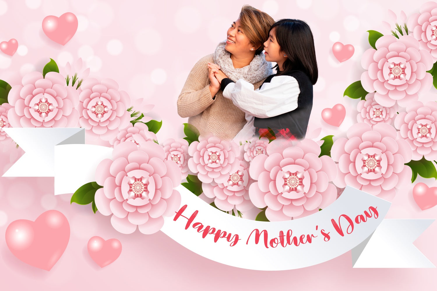 Mother's Day Backdrop Ideas Sweet Flower Bokeh Personalized Backdrop CJJ3-104