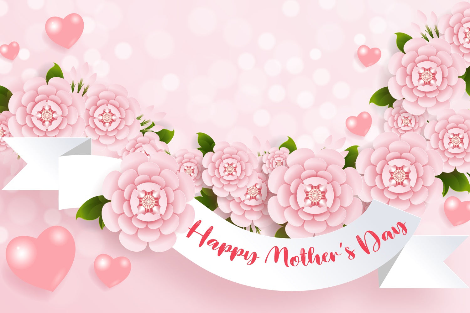 Mother's Day Backdrop Ideas Sweet Flower Bokeh Personalized Backdrop CJJ3-104