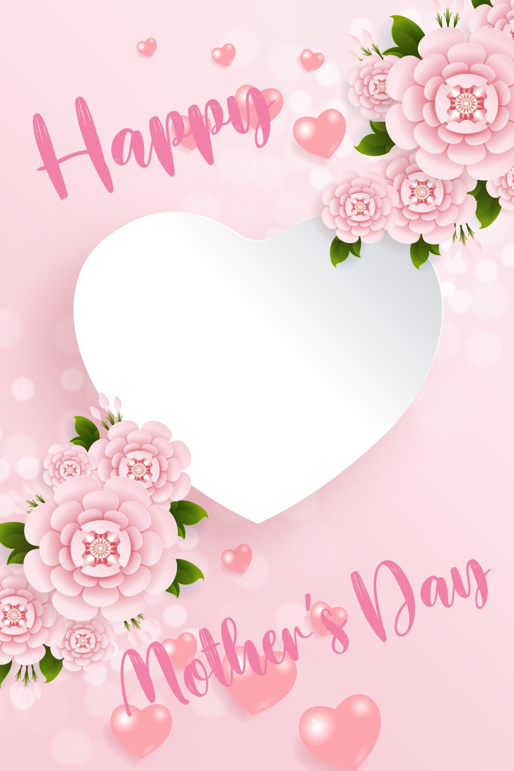 Mother's Day Backdrop Delicate Blush Rose Love Custom Backdrop CJJ3-105