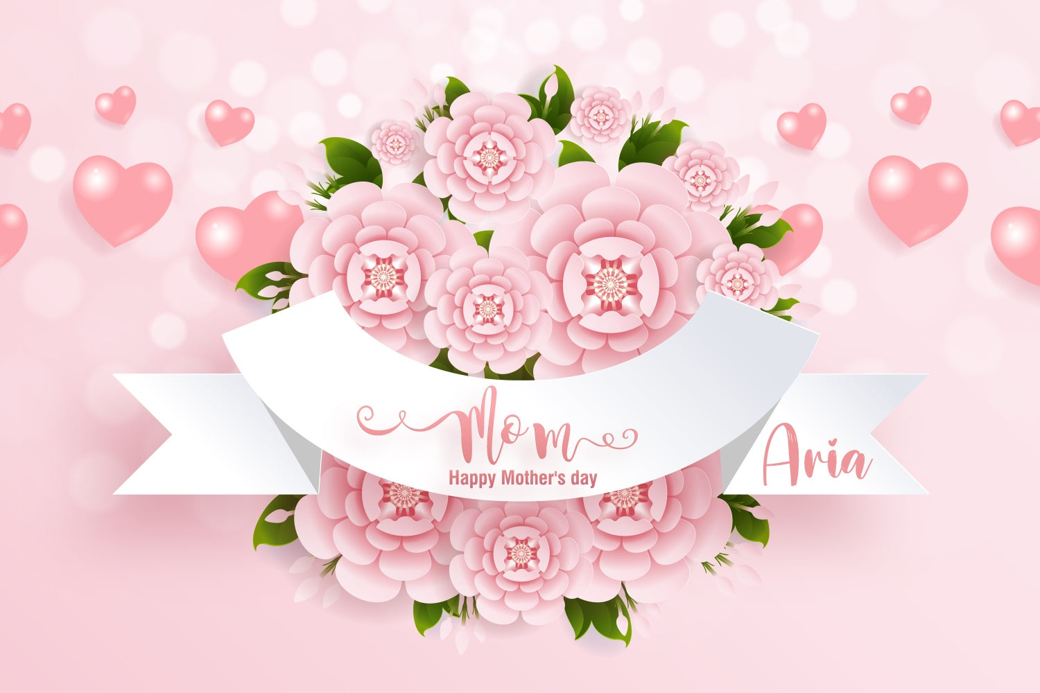 Mothers Day Photo Backdrop Blooming Roses Elegant Custom Backdrop CJJ3-106