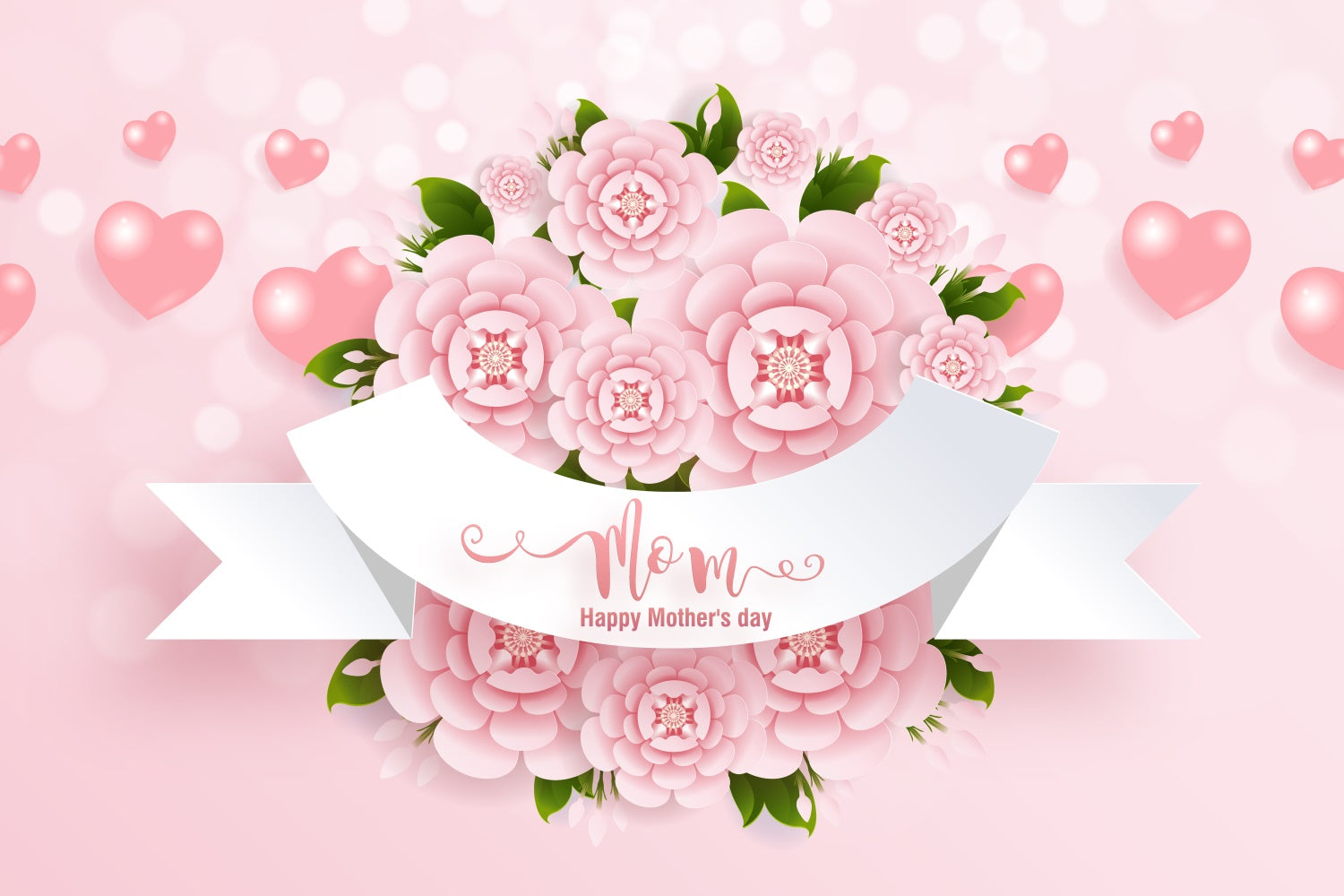 Mothers Day Photo Backdrop Blooming Roses Elegant Custom Backdrop CJJ3-106