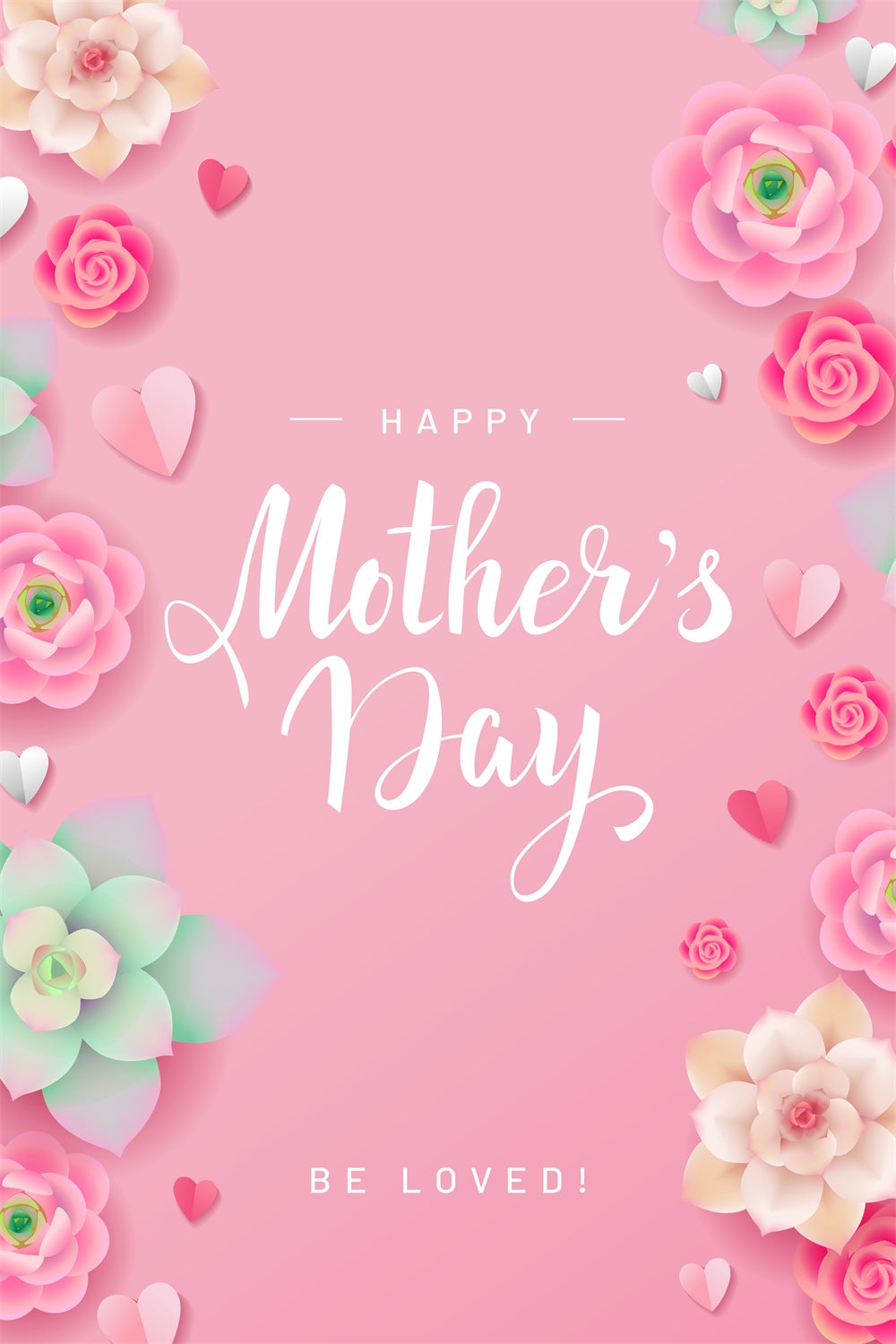Backdrops For Mother's Day Charming Pastel Floral Custom Backdrop CJJ3-109