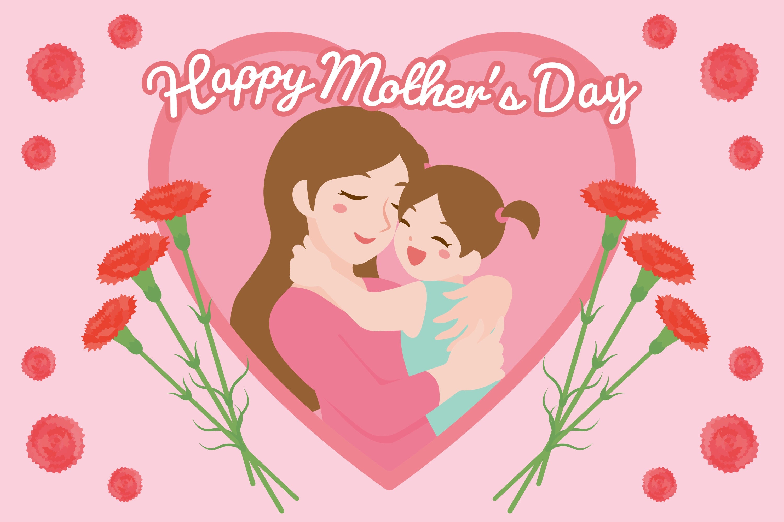 Mother's Day Backdrop Ideas Warm Embrace Flower Customized Backdrop CJJ3-114