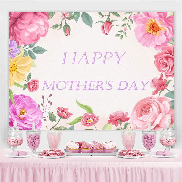 Mother's Day Backdrop Vintage Floral Frame Customized Backdrop CJJ3-115