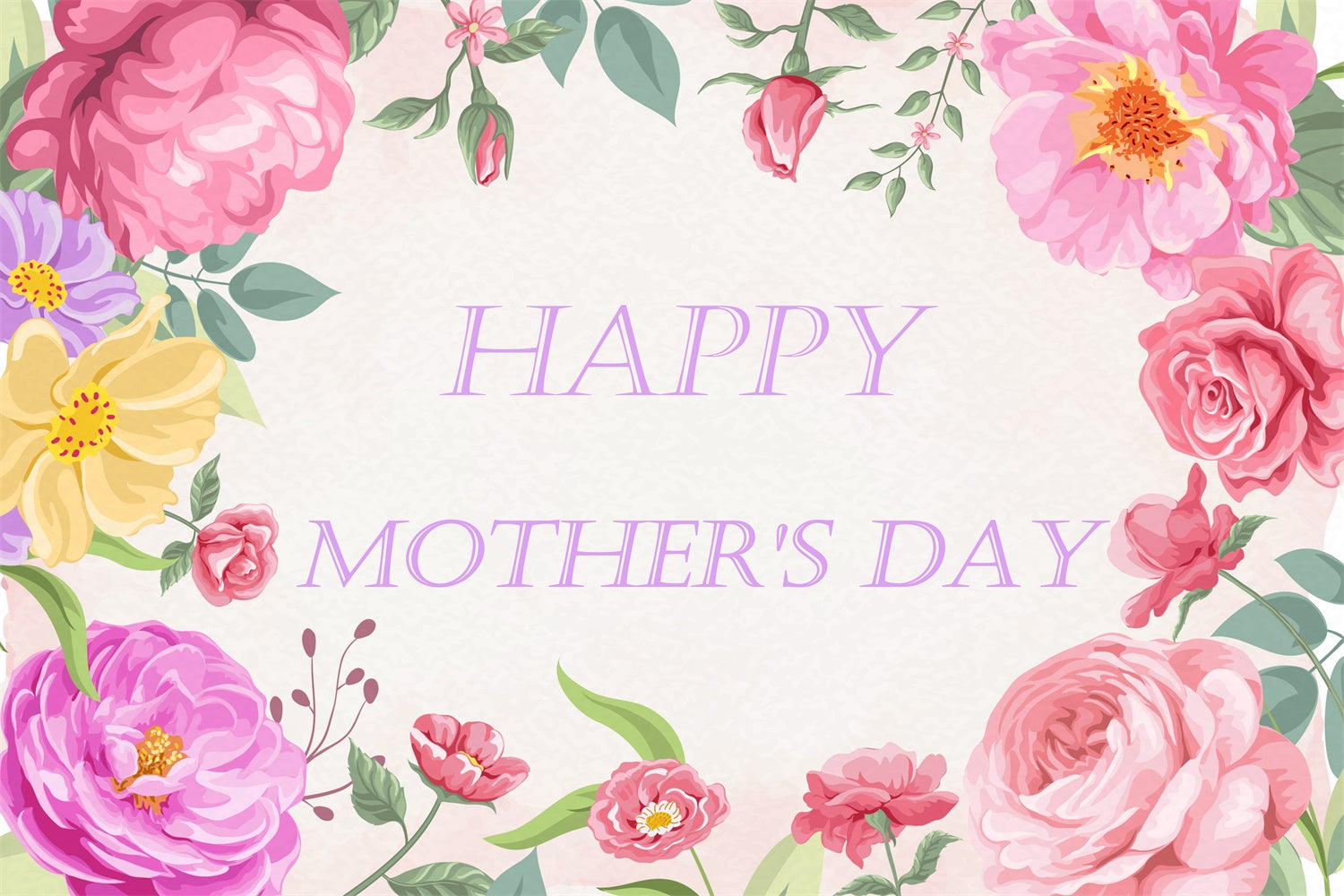 Mother's Day Backdrop Vintage Floral Frame Customized Backdrop CJJ3-115