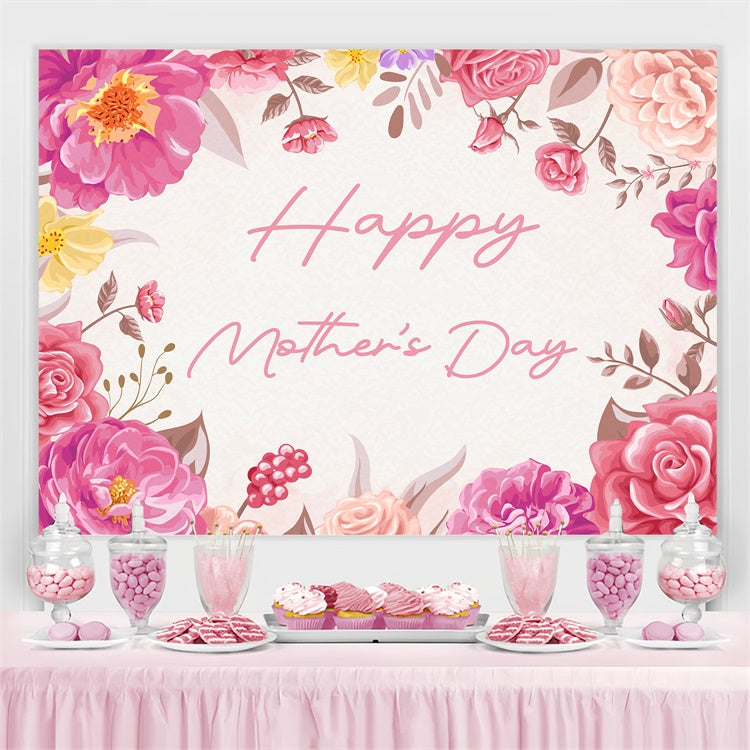 Mothers Day Backdrops Charming Watercolor Floral Custom Backdrop CJJ3-116