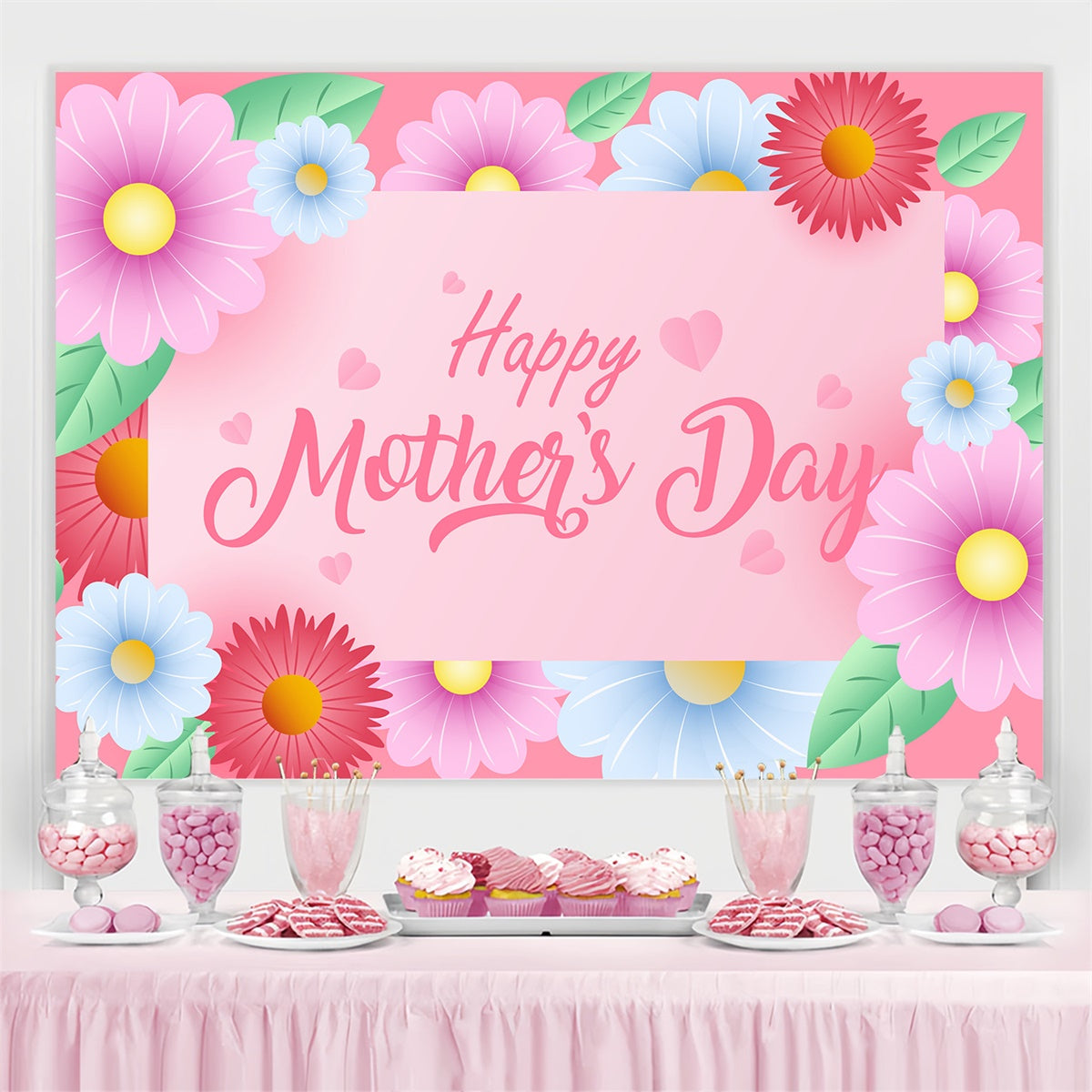 Mother's Day Backdrop Lovely Blooming Daisy Customized Backdrop CJJ3-118