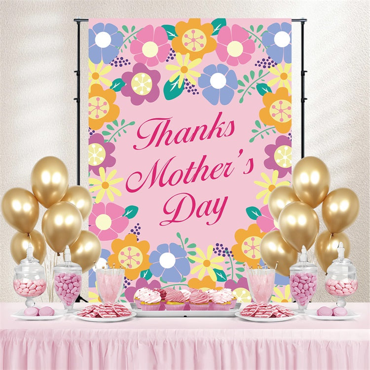 Mother's Day Backdrop Playful Retro Wildflower Custom Backdrop CJJ3-127