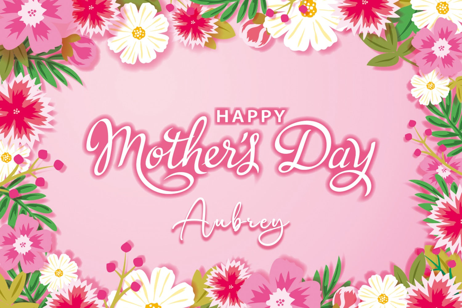 Mother's Day Backdrop Ideas Vibrant Pink Floral Custom Backdrop CJJ3-129
