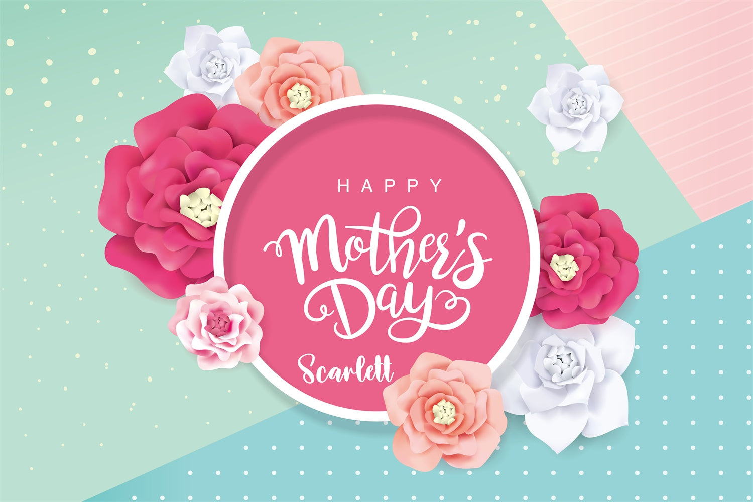Mothers Day Backdrop Ideas Delicate Paper Flower Customized Backdrop CJJ3-136