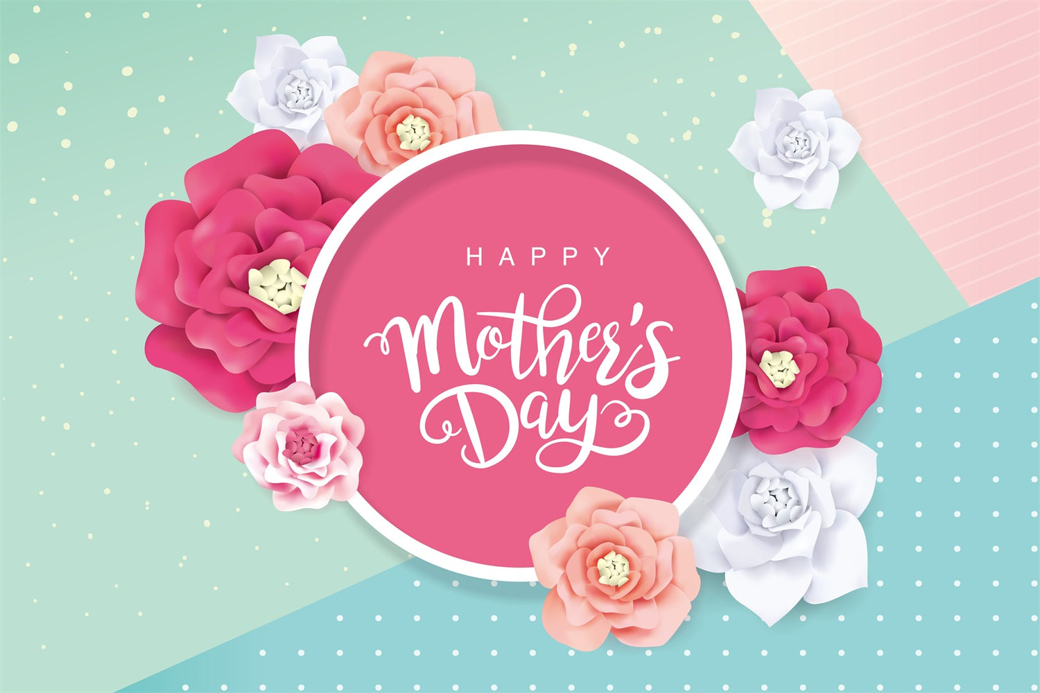 Mothers Day Backdrop Ideas Delicate Paper Flower Customized Backdrop CJJ3-136