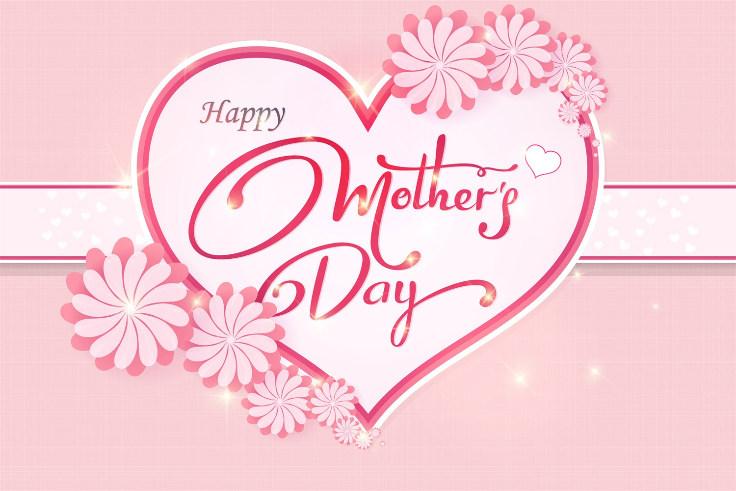 Mothers Day Photo Backdrops Elegant Sparkling Floral Custom Backdrop CJJ3-137