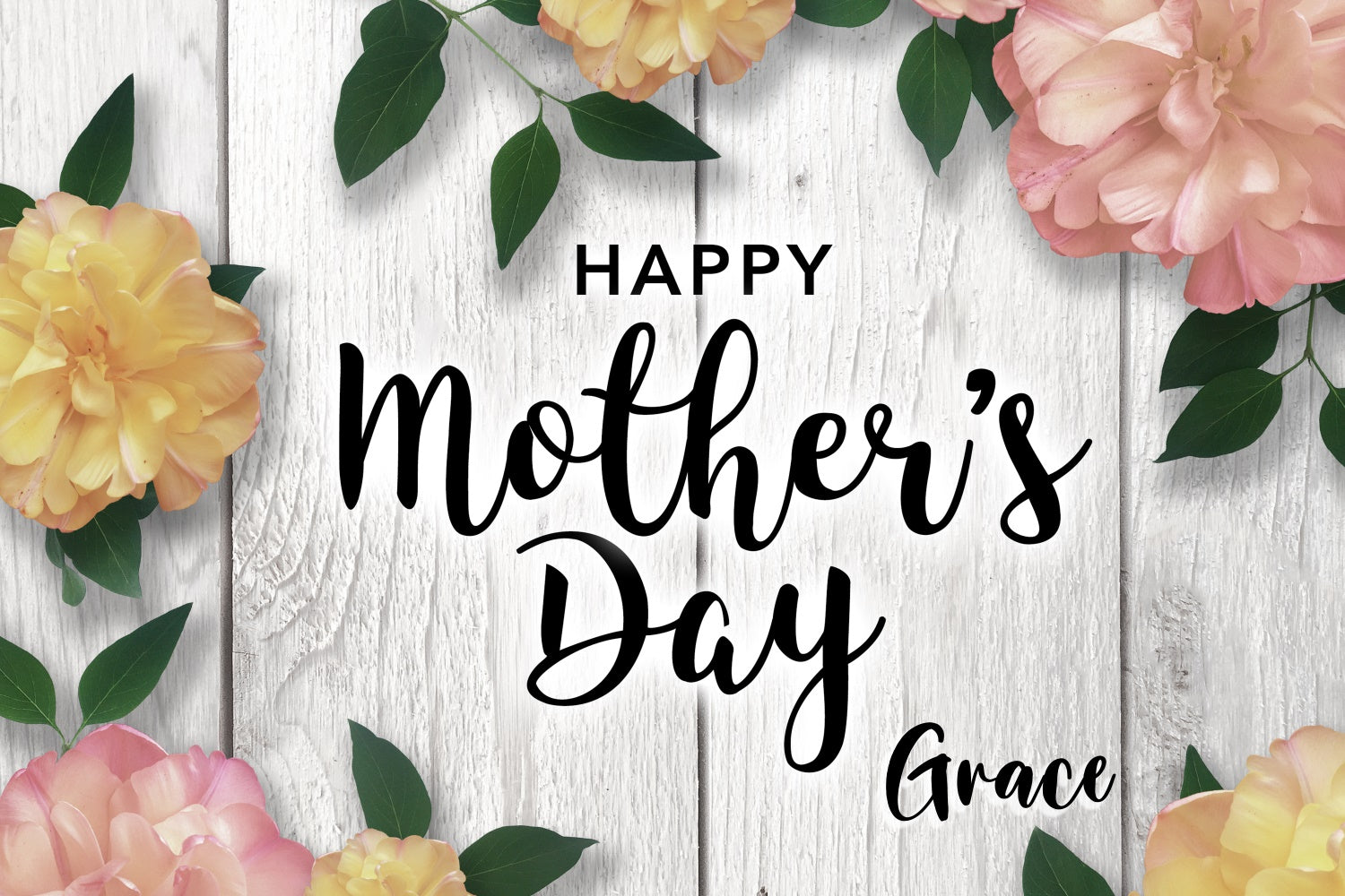 Backdrops For Mother's Day Vintage Floral Wooden Custom Backdrop CJJ3-138
