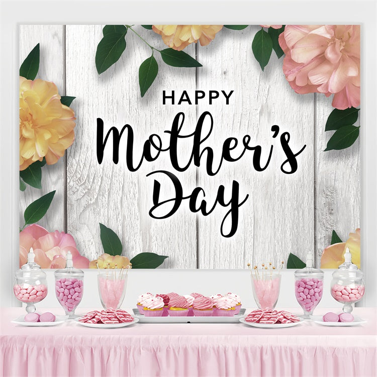 Backdrops For Mother's Day Vintage Floral Wooden Custom Backdrop CJJ3-138
