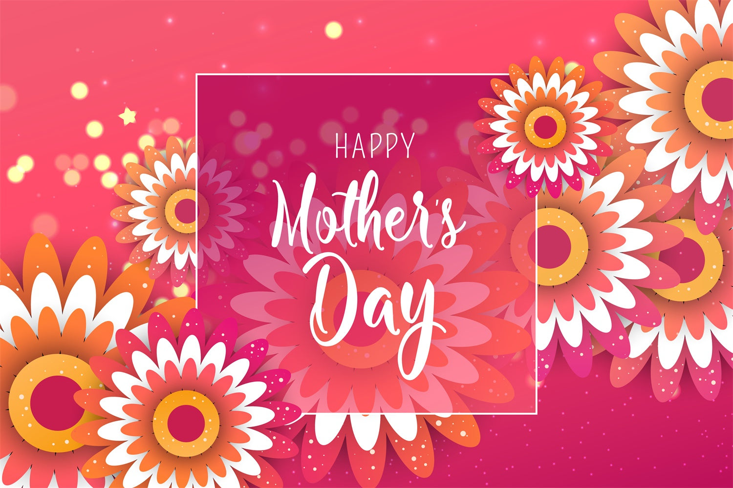 Mothers Day Backdrops Vibrant Blooming Daisy Customized Backdrop CJJ3-139