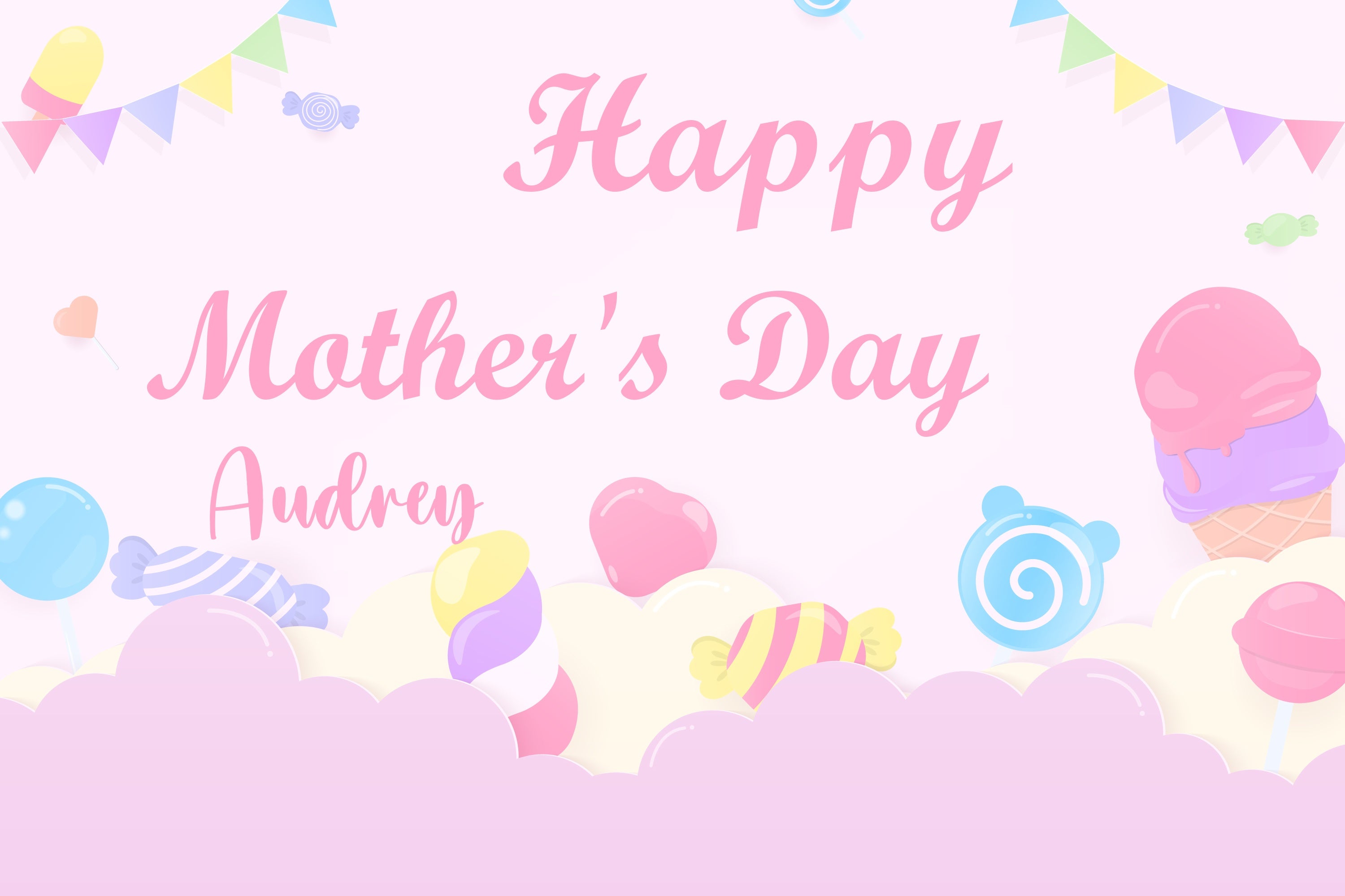 Mother's Day Backdrops Pastel Candy Fantasy Customized Backdrop CJJ3-169