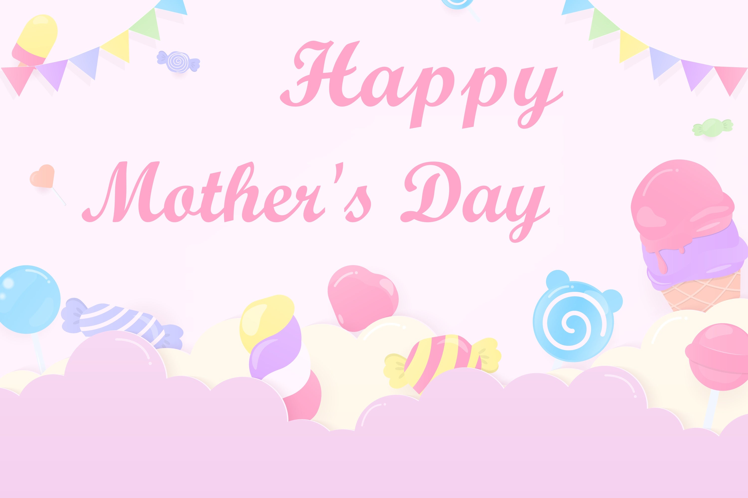 Mother's Day Backdrops Pastel Candy Fantasy Customized Backdrop CJJ3-169