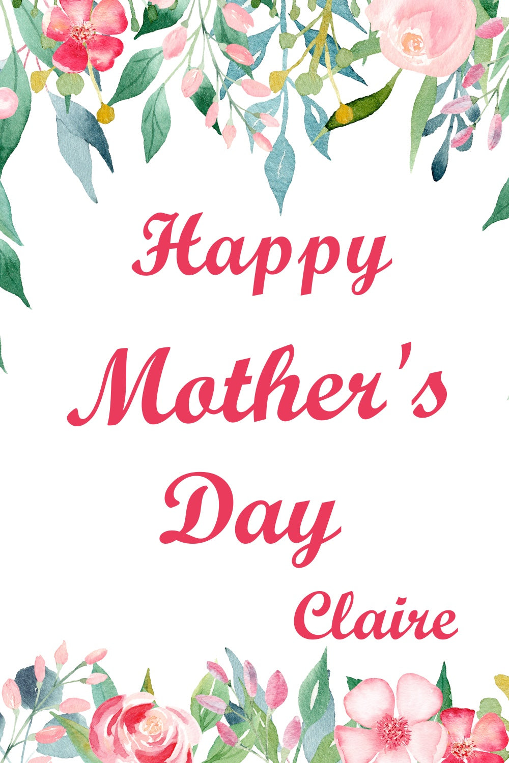 Mothers Day Backdrop Delicate Watercolor Floral Custom Backdrop CJJ3-172