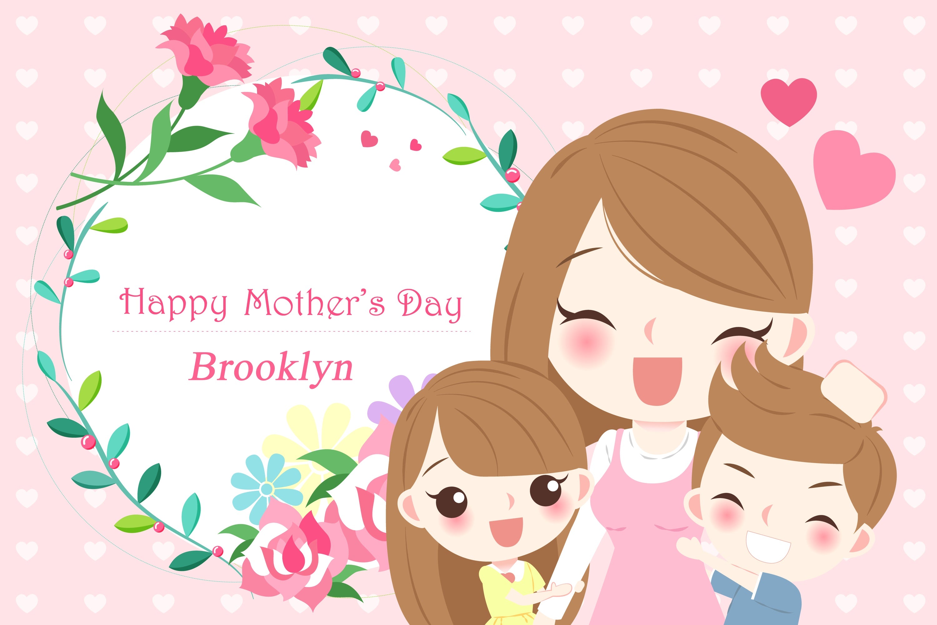 Mothers Day Backdrops Cheerful Cartoon Celebration Custom Backdrop CJJ3-173