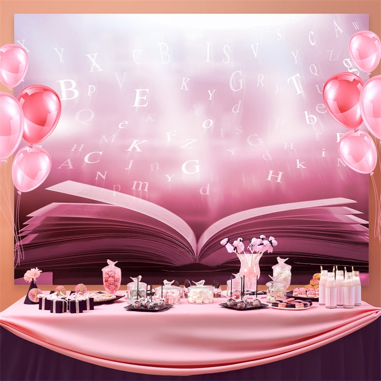 World Book Day Backdrop Floating Letters Book Backdrop CJJ3-54