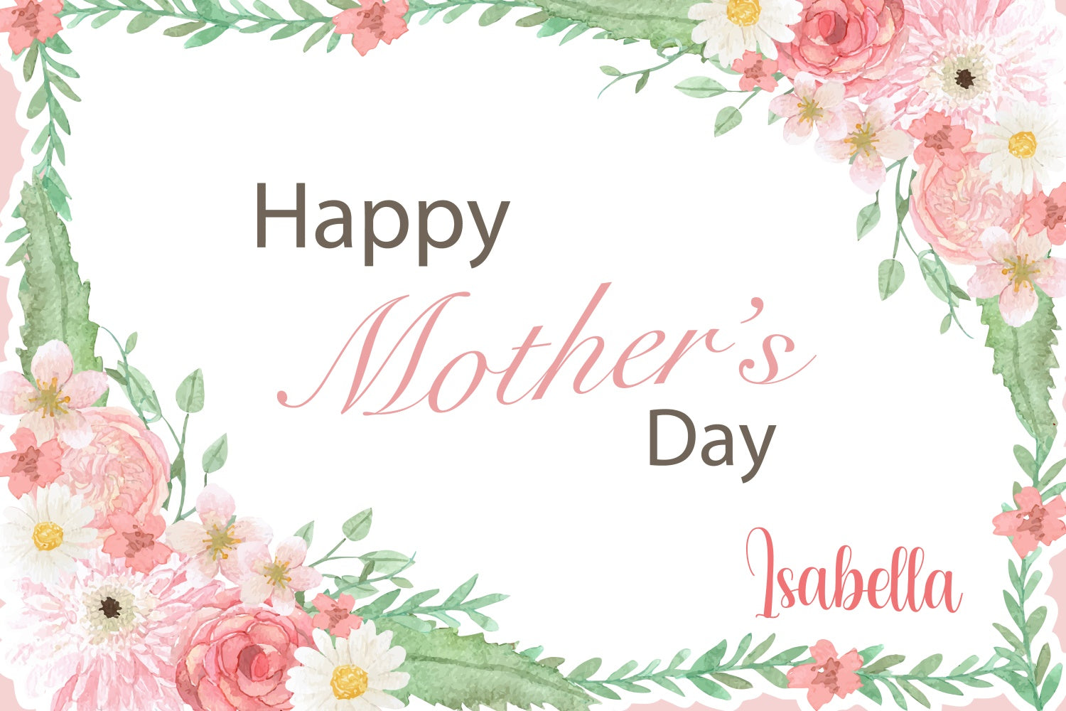 Mothers Day Backdrops Elegant Pink Blossom Frame Custom Backdrop CJJ3-88