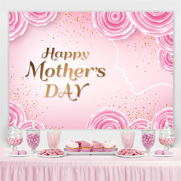 Mothers Day Photo Backdrop Romantic Rose Pink Custom Backdrop CJJ3-93