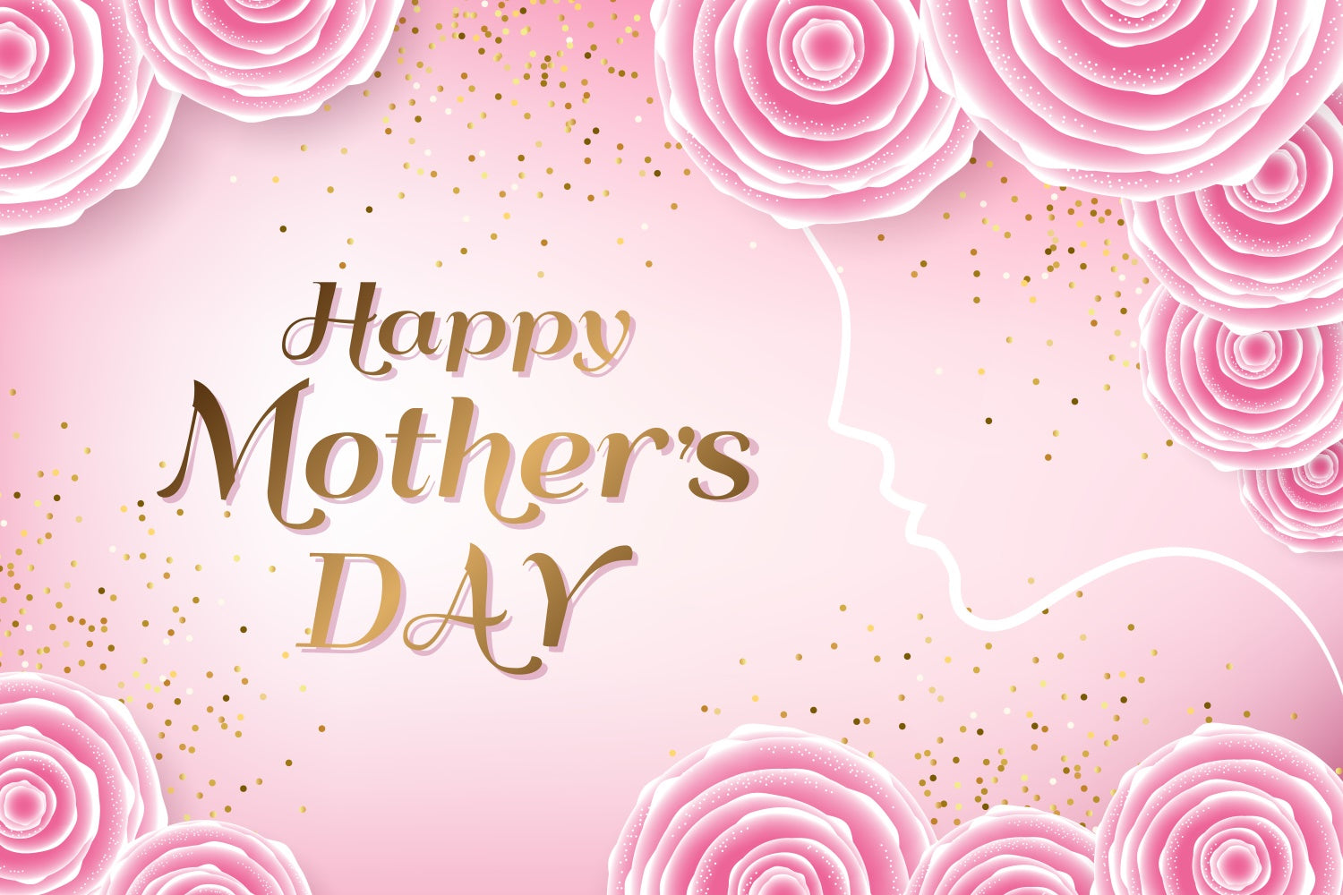 Mothers Day Photo Backdrop Romantic Rose Pink Custom Backdrop CJJ3-93